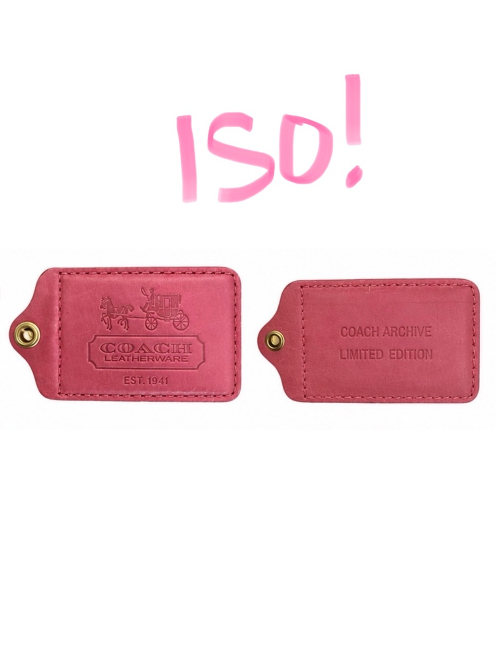 ISO hangtag for coach raspberry haversack